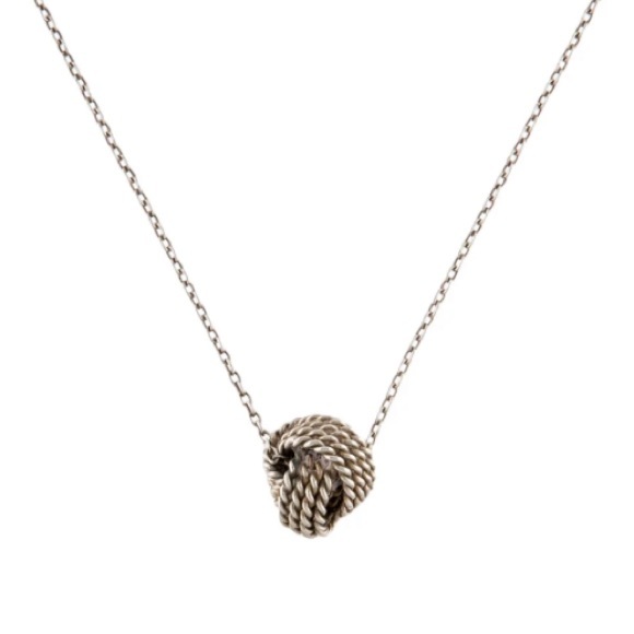Authentic Tiffany & Co. Somerset Twisted Rope Knot 925 Sterling Silver Necklace - Picture 6 of 6